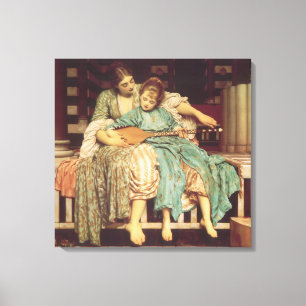Muziekles door Lord Frederic Leighton Canvas Afdruk