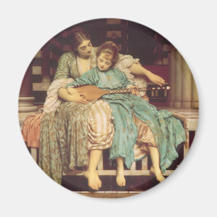 Muziekles door Lord Frederic Leighton Magneet