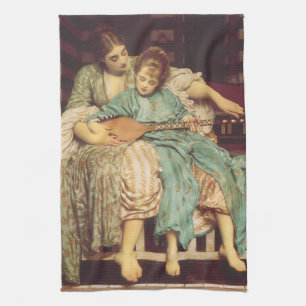 Muziekles door Lord Frederic Leighton Theedoek