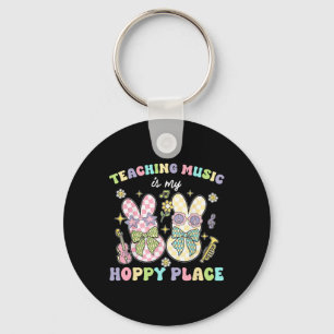 Muziekles Hoppy Place Bunny Pasen Dagen Opstanding Sleutelhanger