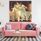 Muziekles van Lord Frederic Leighton Canvas Afdruk (Insitu (Woonkamer))