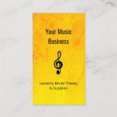 Muzieklessen QR code Treble Clef Gold Visitekaartje (Voorkant)