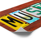 Muzieklicentie Bord Art Poster Print (Hoek)