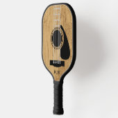 Muziekliefhebber verouderde houten akoestische git pickleball paddle (Links)