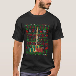 Muziekliefhebber Xmas Lights Ugly Musical Fluit Ke T-shirt