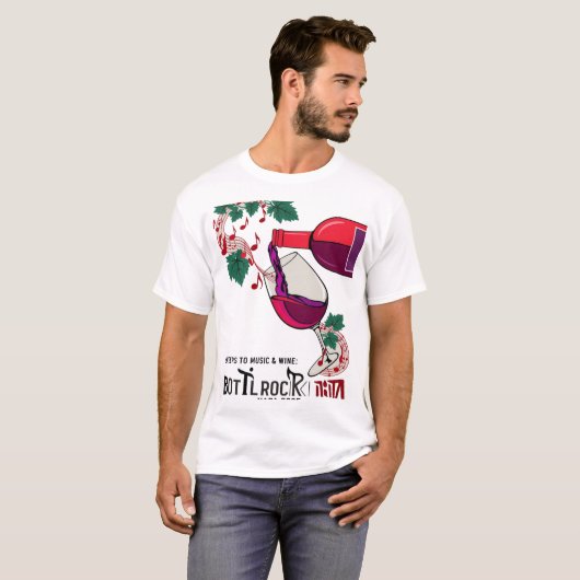 Muziekliefhebber's BottleRock Festival Graphic T-s T-shirt (Voorkant volledig)