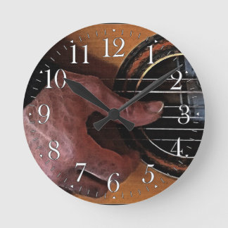 Muziekliefhebbers van Guitar Player-wandklok Ronde Klok