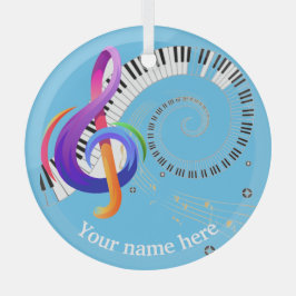 Muzieklijn Glas Ornament