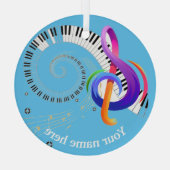 Muzieklijn Glas Ornament (Achterkant)