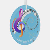 Muzieklijn Glas Ornament (Voorkant Rechts)