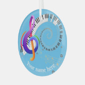 Muzieklijn Glas Ornament (Voorkant links)