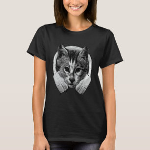 Muzieklover Kat Met Dj Audio Hoofdtelefoon  Leuke  T-shirt