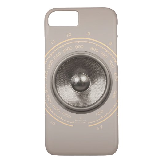 Muziekluidspreker en radiozender retro Case-Mate iPhone case (Achterkant)