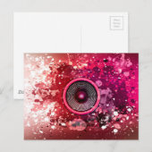 Muziekluidsprekers en verfsplatters briefkaart (Voorkant / Achterkant)