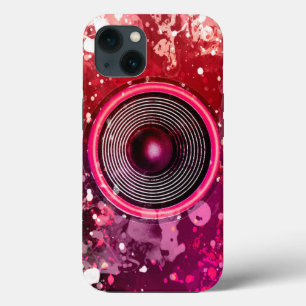 Muziekluidsprekers en verfsplatters iPhone 13 hoesje