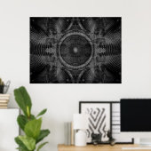 Muziekluidsprekers op een gekraakte muur poster (Thuiskantoor)