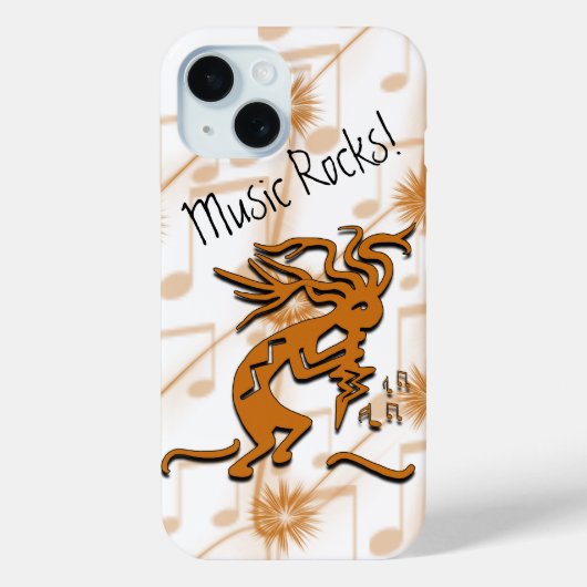 Muziekmaker Kokopelli met muzieknotities Case-Mate iPhone Case (Achterkant)