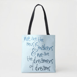 Muziekmakers - Blauwgroen moderne typografie Tote Bag