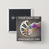 Muziekmasker PINS Vierkante Button 5,1 Cm (Voorkant /achterkant)