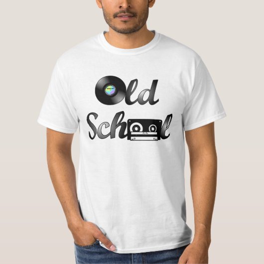 Muziekmedia van de oude school t-shirt (Voorkant)