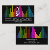 Muziekmicrofoon Logo | kleurrijke equalizer Visitekaartje (Voorkant / Achterkant)