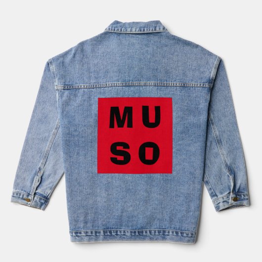 Muziekminimalistische Red Cool muzikant Denim Jacket (Achterkant)