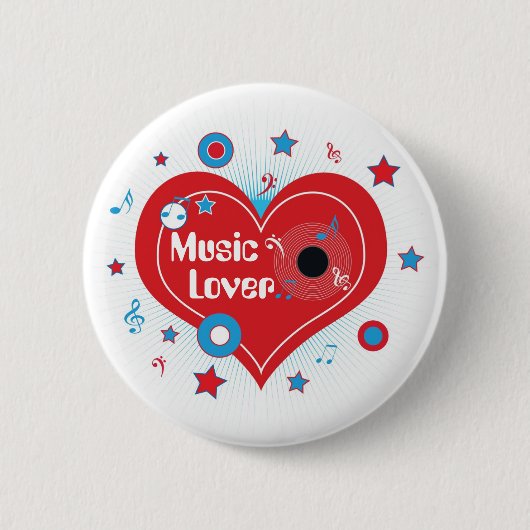 Muziekminnaar - Pin Ronde Button 5,7 Cm (Voorkant)