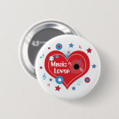 Muziekminnaar - Pin Ronde Button 5,7 Cm (Voorkant /achterkant)