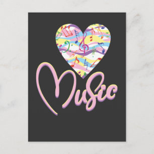 Muziekmuziekinstrument Music Love Heart Treble Cle Briefkaart