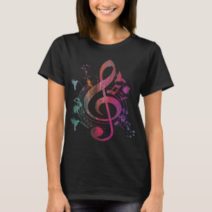 Muziekmuziekinstrument vogels Treble Clef T-shirt