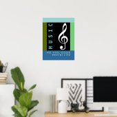 muzieknoot, driehoekige gespleten muziek poster (Thuiskantoor)