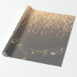 Muzieknoot elegant sparkle confetti cadeaupapier