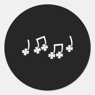 Muzieknoot Ierse St. Patrick's Dag Grappige Muziek Ronde Sticker