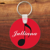 muzieknoot met handtekening sleutelhanger (Voorkant)