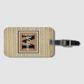  muzieknoot Musiciaans monogram Bagagelabel (Voorkant (horizontaal))