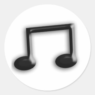 Muzieknoot Ronde Sticker