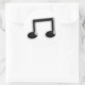 Muzieknoot Ronde Sticker (Tas)
