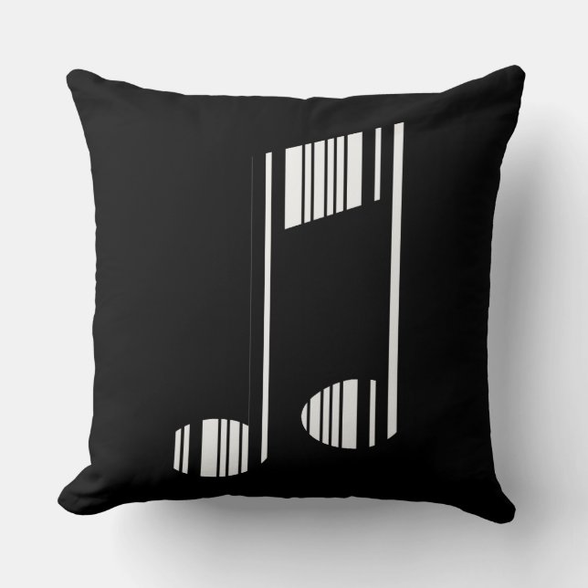 MUZIEKNOOT STAAFCODE Muzikale Barcode Patroon Kussen (Voorkant)