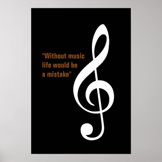 muzieknoot treble gclef decor poster (Voorkant)