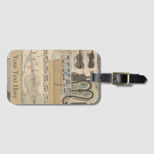  muzieknoot tuba guitar violin Music Theme Bagagelabel