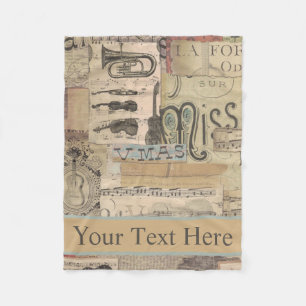  muzieknoot tuba guitar violin Music Theme Fleece Deken