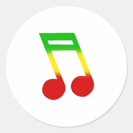 muzieknoot van rasta ronde sticker (Voorkant)