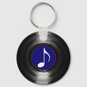muzieknoot vinyl sleutelhanger