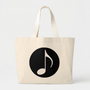 muzieknoot ~ zwart grote tote bag