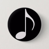 Muzieknoot ~ Zwart Ronde Button 5,7 Cm (Voorkant)