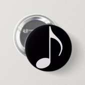 Muzieknoot ~ Zwart Ronde Button 5,7 Cm (Voorkant /achterkant)