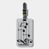 Muzieknotatie treble cleard en personeel bagagelabel (Voorkant verticaal)