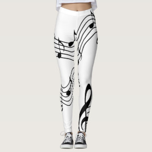 Muzieknoten B&W Yoga Pilates Hot Pants Leggings