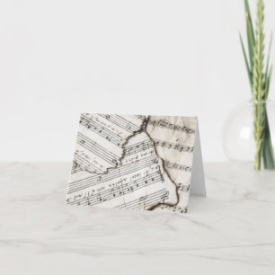 Muzieknoten  blad Opmerkingskaart Kaart