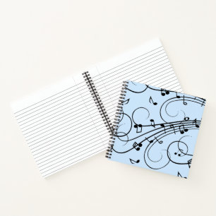 Muzieknoten Blauw Fantasie Notitieboek